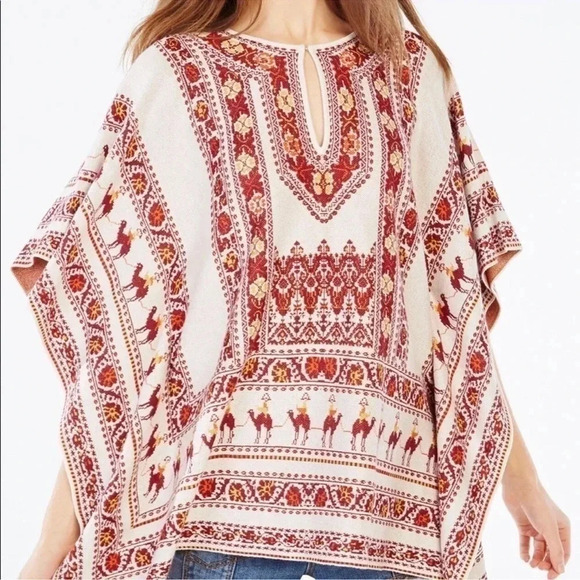 BCBGMAXAZRIA | Boho Aztec Poncho Shrug Kalanie Caravan Knit Size S Small - RARE - Picture 1 of 7